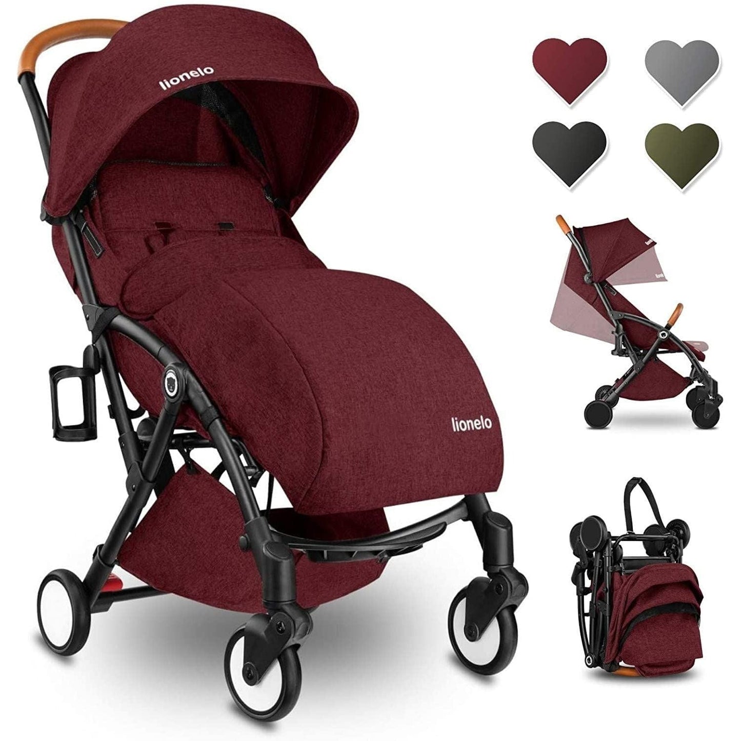 Lionelo Babies Lionelo Julie Stroller - Burgundy