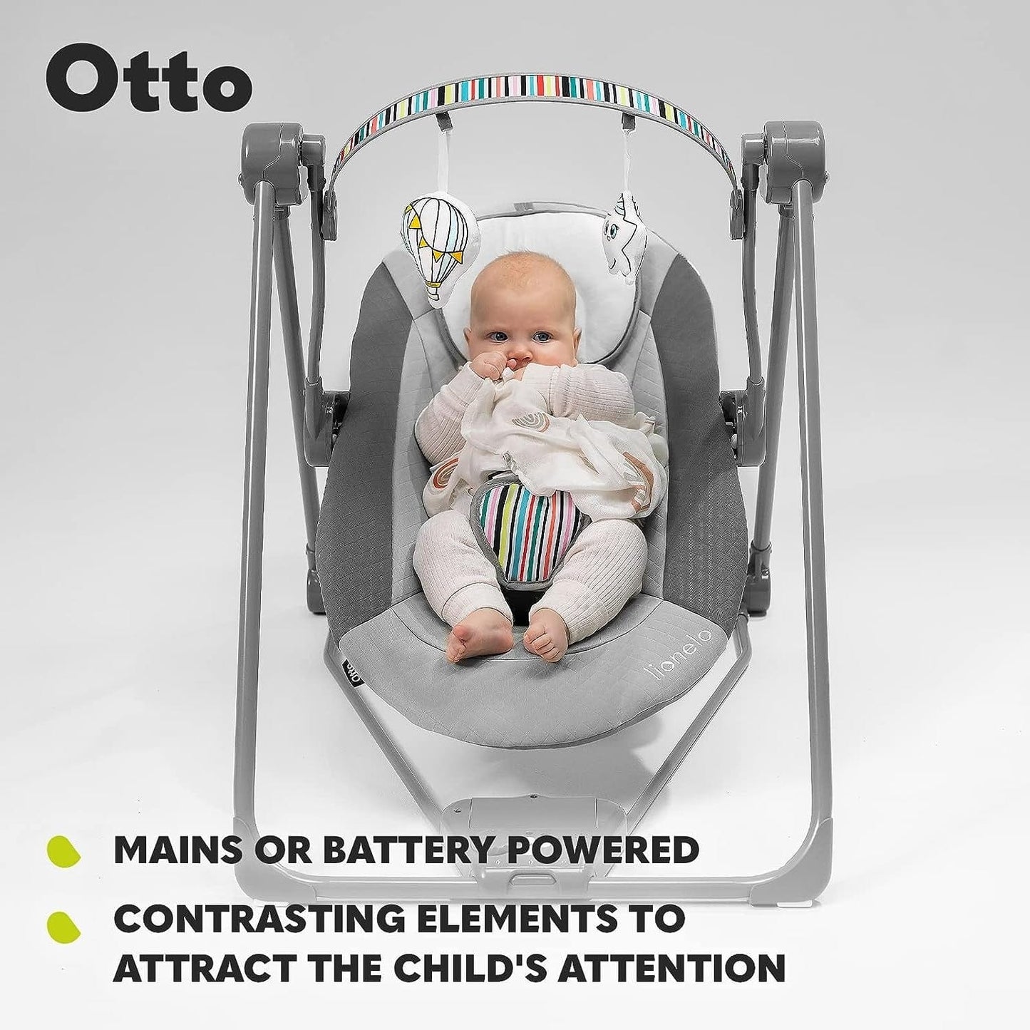 Lionelo Babies Lionelo Otto Swinging Chair Cozy - Grey