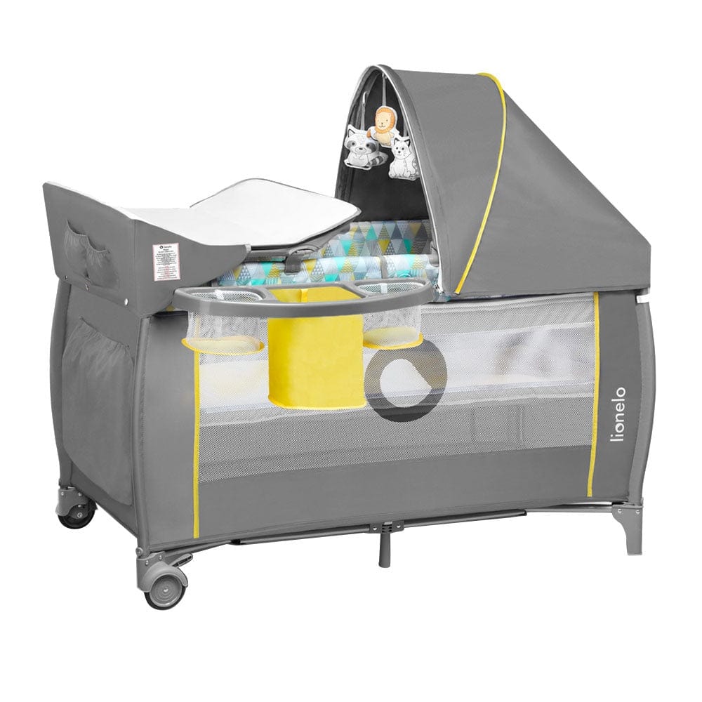 Lionelo Babies Lionelo Sven Plus 2 In 1 Travel Bed Playpen - Yellow