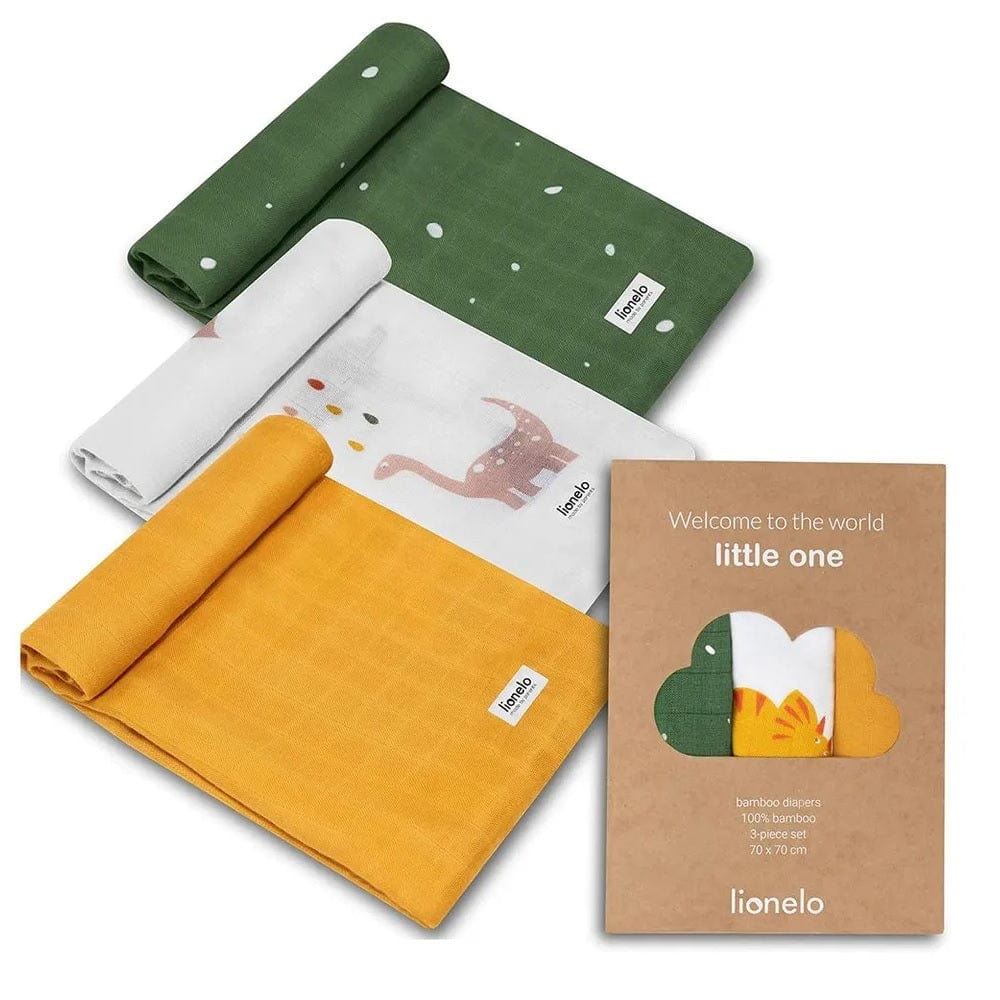 Lionelo Babies Lionelo Swaddle Bamboo Box Diapers - Dino