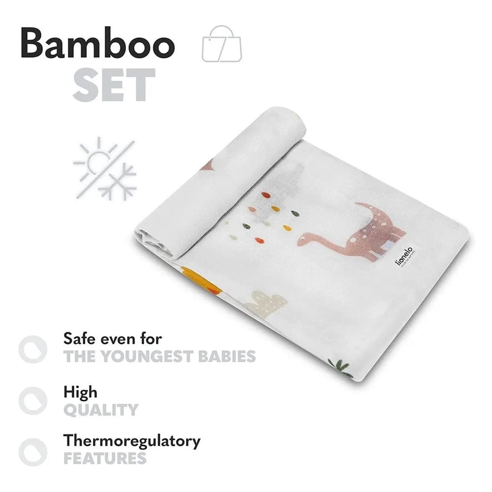 Lionelo Babies Lionelo Swaddle Bamboo Box Diapers - Dino