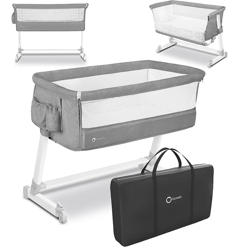 Lionelo Babies Lionelo Theo Adjustable Bedside Cot - Light Grey