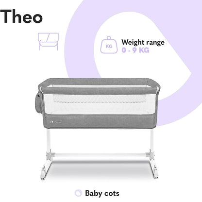 Lionelo Babies Lionelo Theo Adjustable Bedside Cot - Light Grey