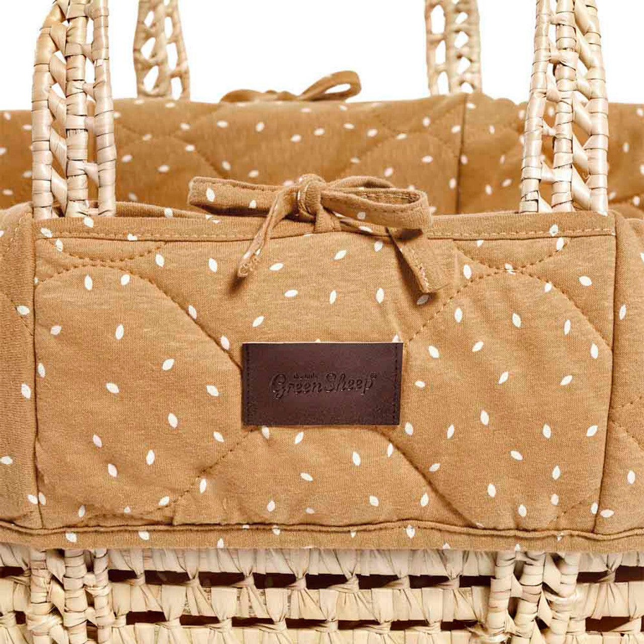 The Little Green Sheep - Moses Basket & Mattress - Honey Rice