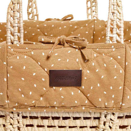 The Little Green Sheep - Moses Basket & Mattress - Honey Rice