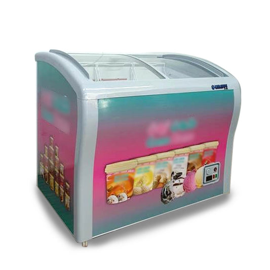 Climate Plus Chest Freezer 300L, Curved Glass Door