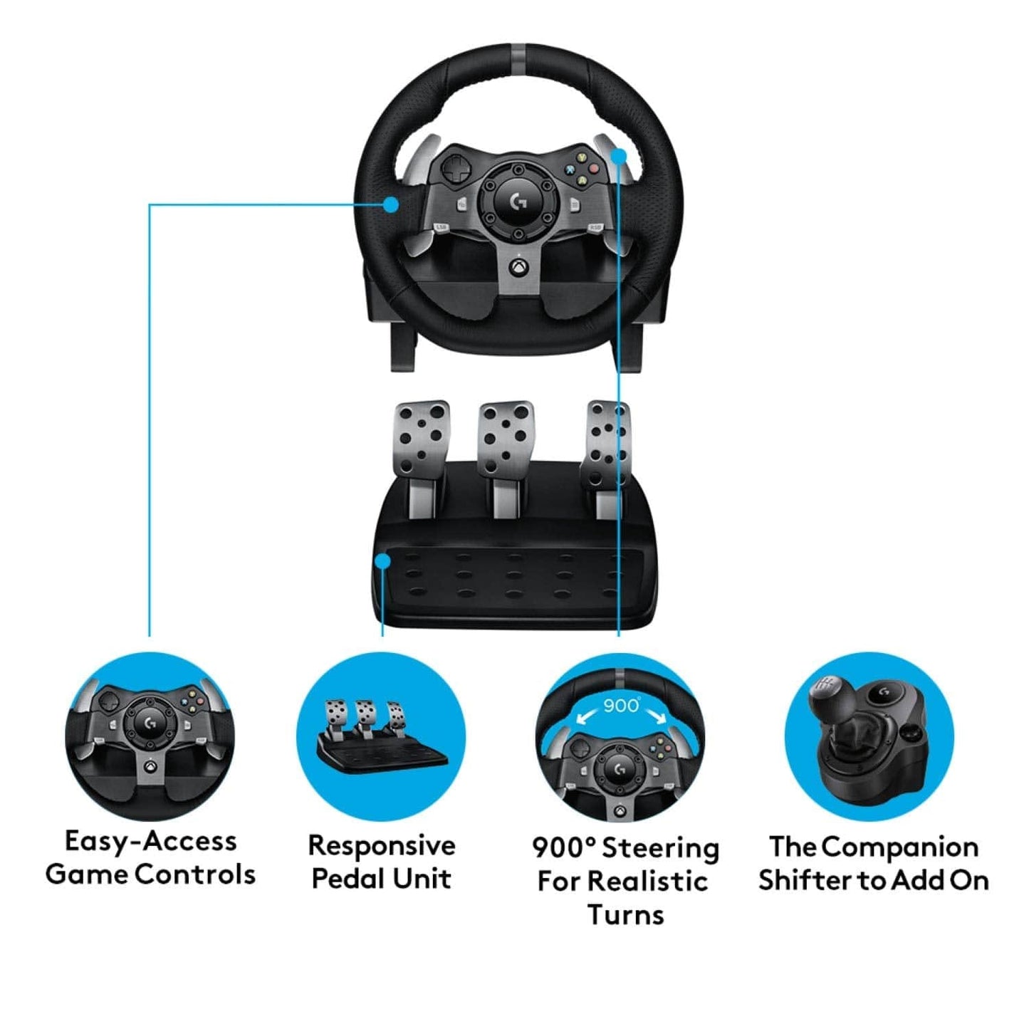 LOGITECH Gaming Logitech G920 Driving Force Racing Wheel for Xbox One and PC