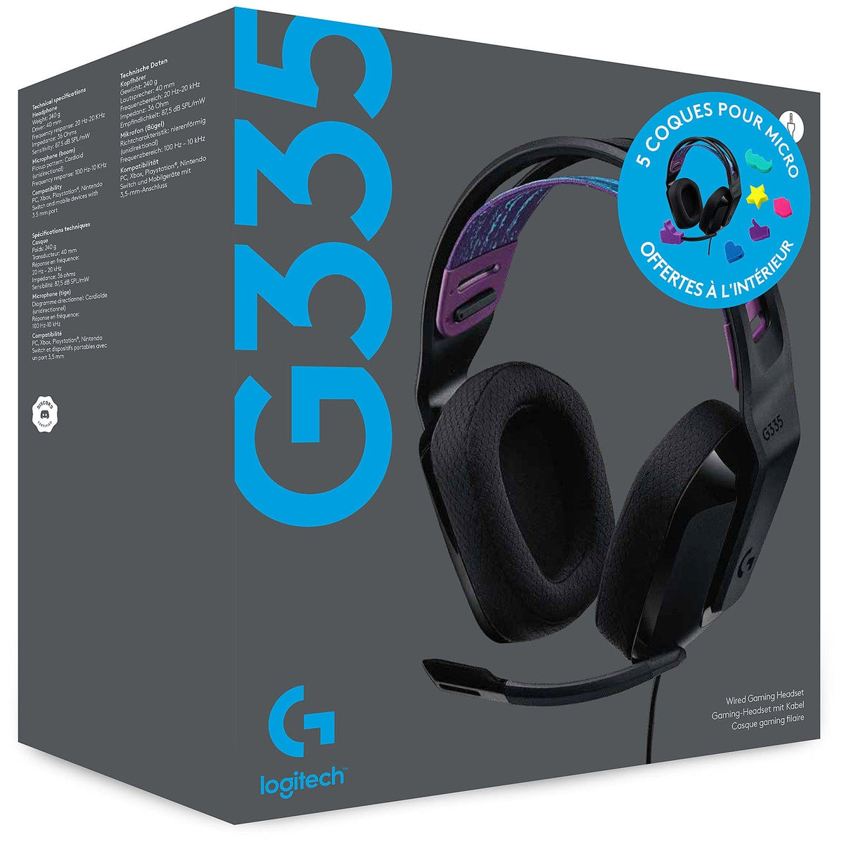 Logitech G335-Black PC Gaming Headset