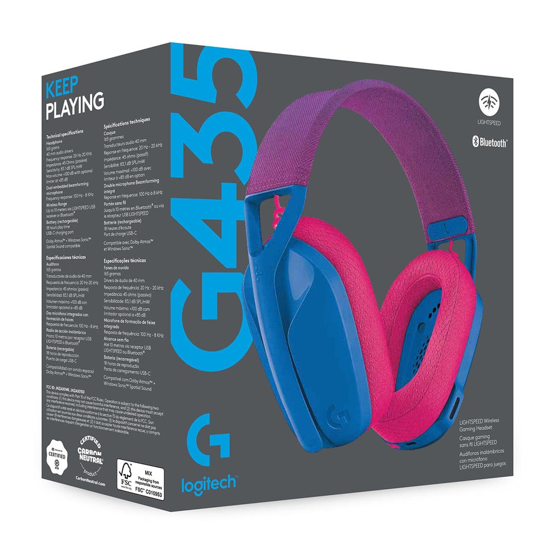 LOGITECH Headphones LOGITECH G435 LIGHTSPEED Wireless Gaming Headset - BLUE