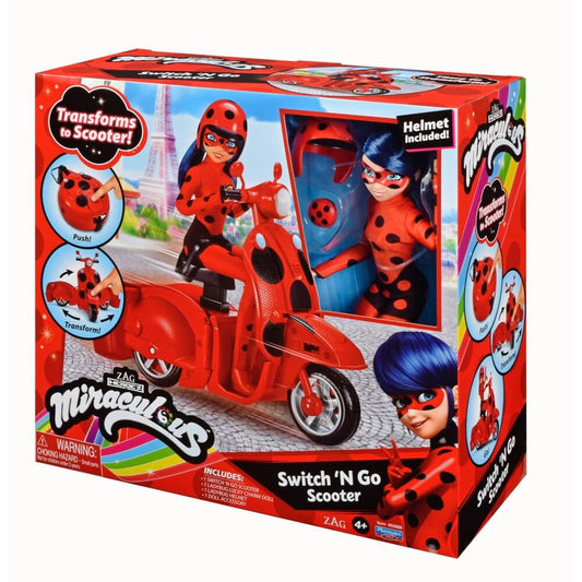 Miraculous Action Figures Miraculous Ladybug Switch N Go Scooter W- Doll