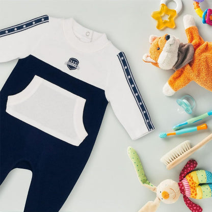 MOON 100% Cotton Sleepsuit 1-3M Blue - Navy Sports