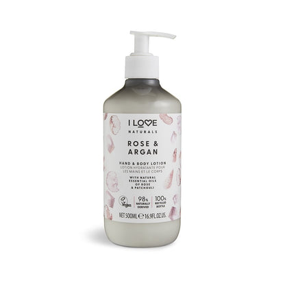 I LOVE NATURALS Rose & Argan Hand & Body Lotion 500ml