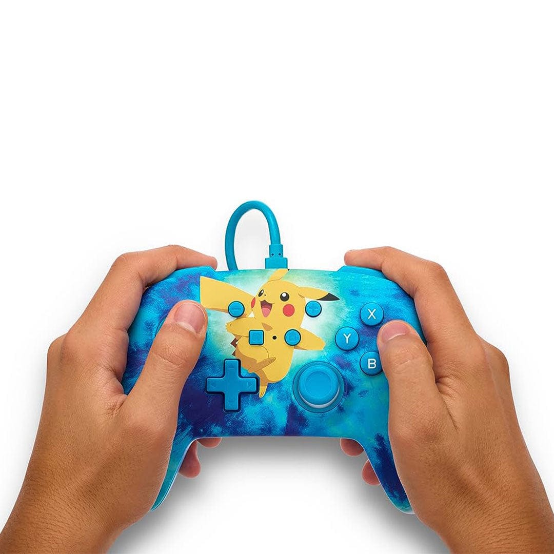 Nintendo Gaming PowerA Tie Dye Pikachu Enhanced Wired Controller Nintendo Switch