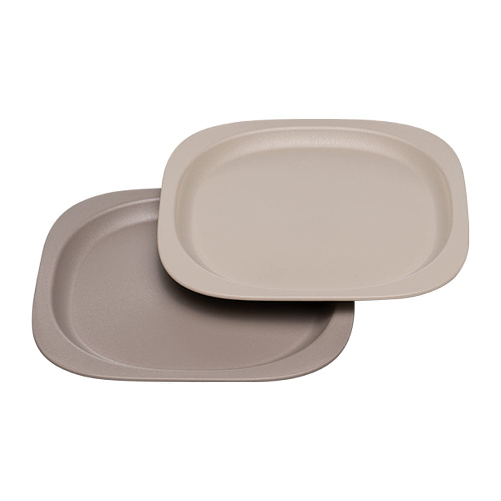 NIP baby accessories 2 PC - BABY FOOD DISHES   GREY  (BIO-BASED PLASTIC, MICROWAVE & DISHWASHER SAFE)