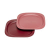 NIP baby accessories 2 PC - BABY FOOD DISHES   RED  (BIO-BASED PLASTIC, MICROWAVE & DISHWASHER SAFE)