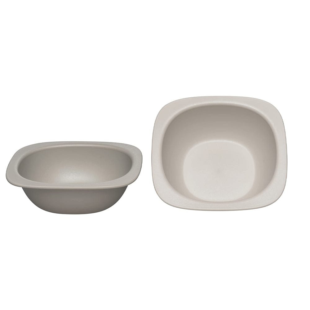 NIP baby accessories 2 PC - FEEDING BOWL   GREY  (BIO-BASED PLASTIC, MICROWAVE & DISHWASHER SAFE)