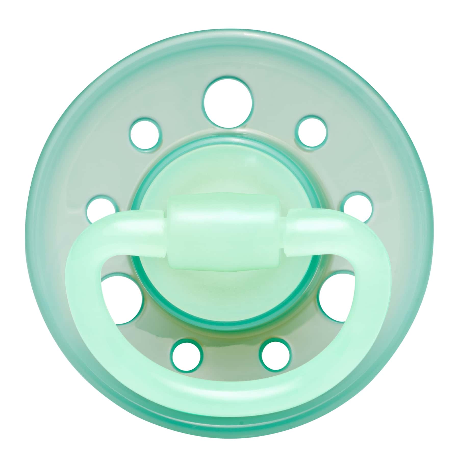 NIP baby accessories CHERRY NIGHT SOOTHER / LATEX    ROSE & GREEN   (GLOW IN THE DARK,  ROUND TEATS)"