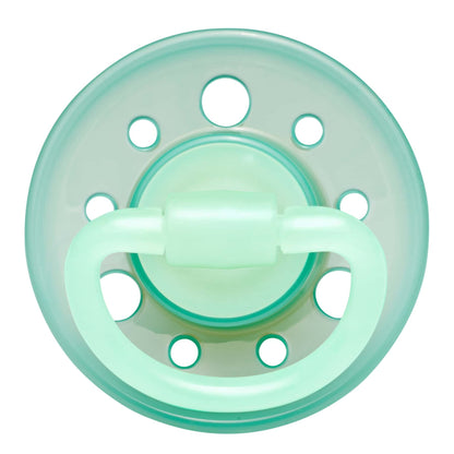 NIP baby accessories CHERRY NIGHT SOOTHER / LATEX    ROSE & GREEN   (GLOW IN THE DARK,  ROUND TEATS)"