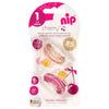 NIP baby accessories CHERRY SOOTHER LATEX    PEACH & PINK   (ROUND TEATS)