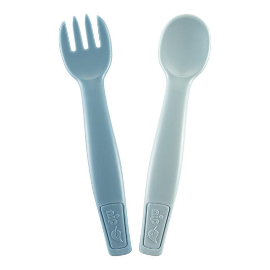 NIP baby accessories CUTLERY    GREY  (BIO-BASED PLASTIC & DISHWASHER SAFE)