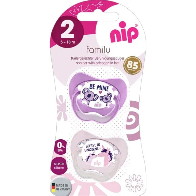 NIP baby accessories FAMILY  SOOTHERS / SILICONE    KOALA & UNICORN   (ANATOMICAL TEATS)