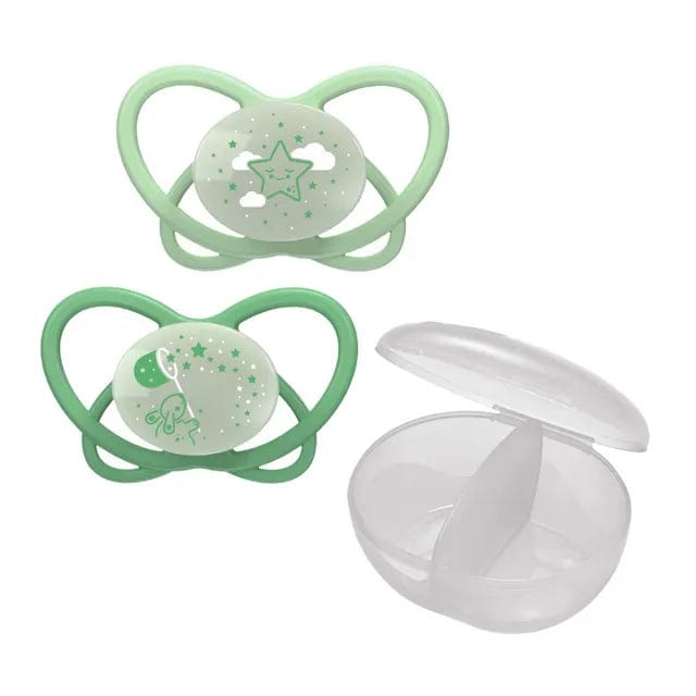 NIP baby accessories FIRST  MOMENTS SOOTHER  ""MY BUTTERFLY""  LIGHT GREEN & GREEN   (GLOW IN THE DARK, SYMMETRICAL TEATS) 0-6M