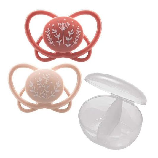 NIP baby accessories FIRST  MOMENTS SOOTHER  ""MY BUTTERFLY""  LIGHT PINK & PINK   (SYMMETRICAL TEATS) 5-18M