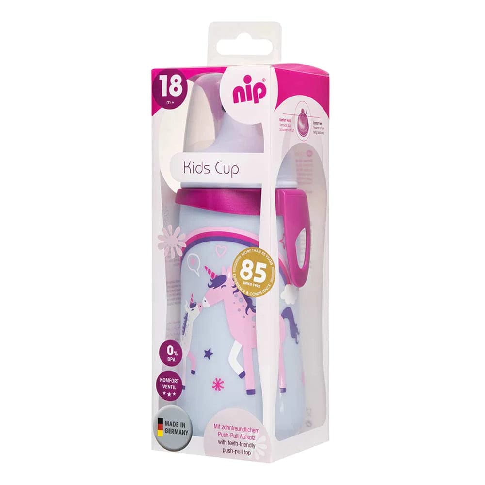 NIP Baby accessories KIDS CUP   UNICORN   (PUSH & PULL LID) 330ML