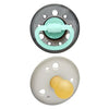 NIP baby accessories of CHERRY NIGHT SOOTHER / LATEX    WHITE & BLACK   (GLOW IN THE DARK,  ROUND TEATS)
