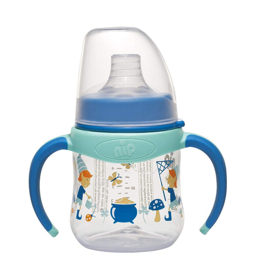 NIP Baby accessories WIDE-NECK TRANING BOTTLE   ELVES BLUE   (SOFT SPOUT) 150ML