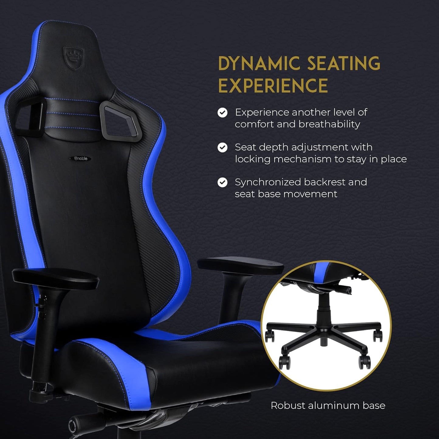 Noble Chairs Gaming chair Noble EPIC Compact Gaming Chair-black/carbon/blue