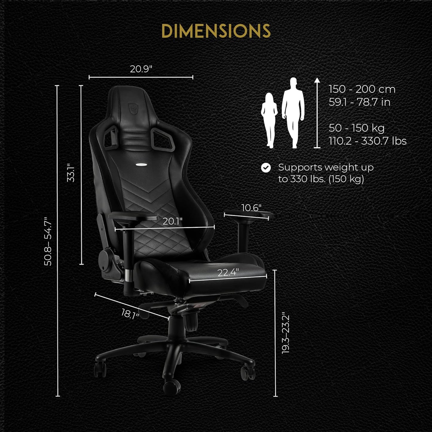 Noble Chairs Gaming chair Black Noble EPIC Series - Black