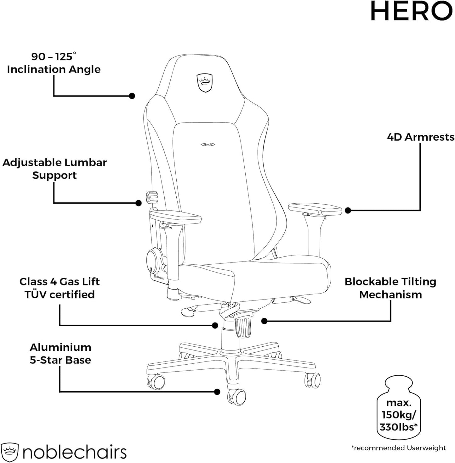 Noble Chairs Gaming chair Noble HERO Gaming Chair - DOOM Edition