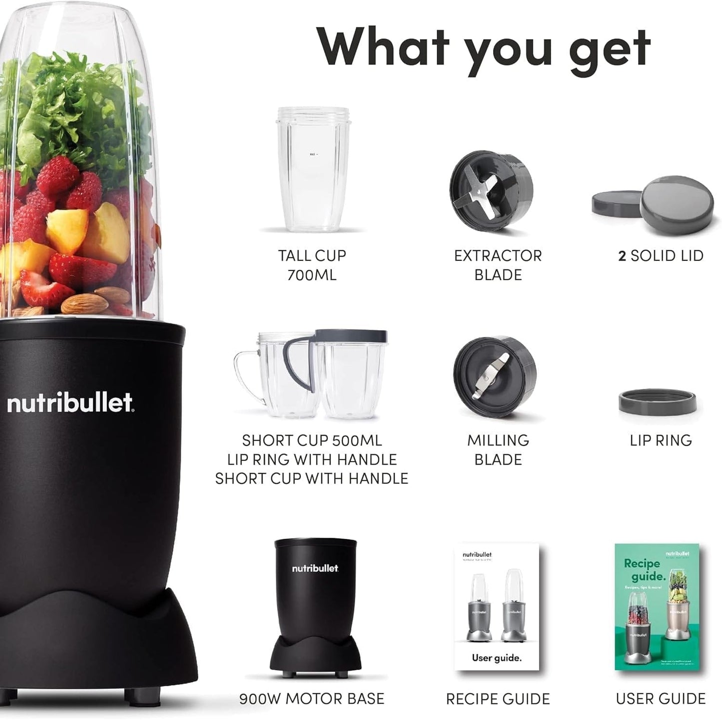 Nutribullet Home & Kitchen NutriBullet Pro 900 Watts Multi-Function High Speed Blender - Black