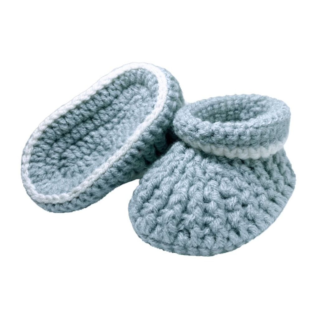 Pikkaboo Babies Pikkaboo Cuddles and Snuggles Crochet Baby Booties - Grey