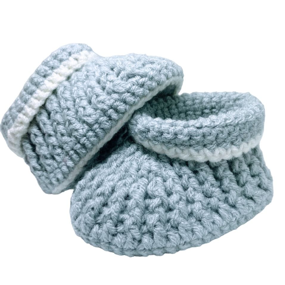 Pikkaboo Babies Pikkaboo Cuddles and Snuggles Crochet Baby Booties - Grey