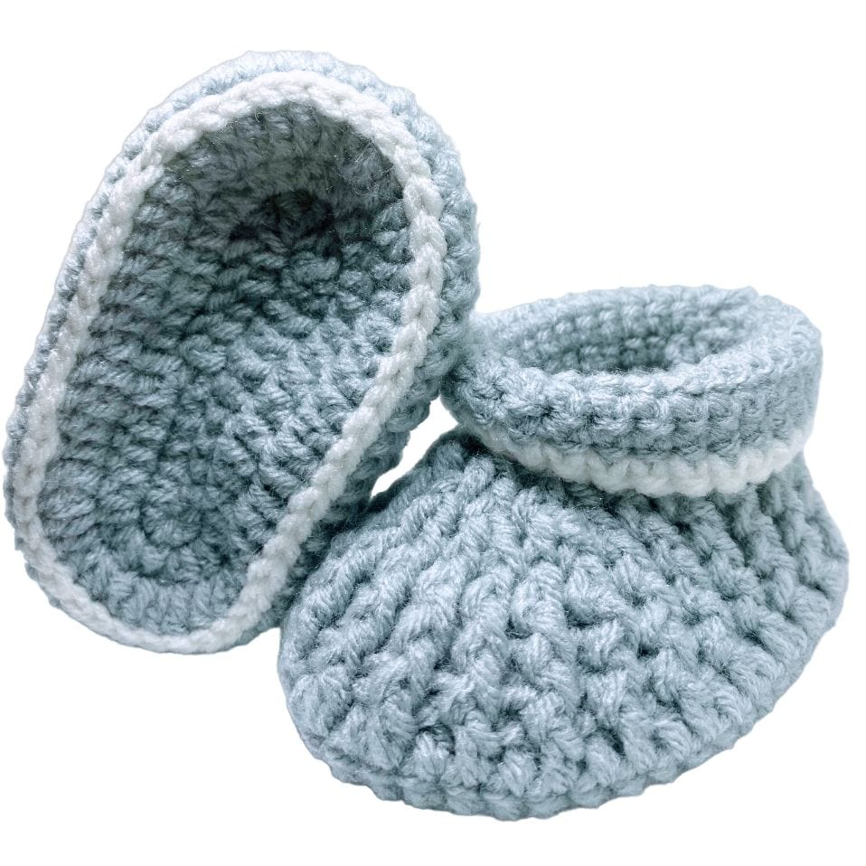 Pikkaboo Babies Pikkaboo Cuddles and Snuggles Crochet Baby Booties - Grey