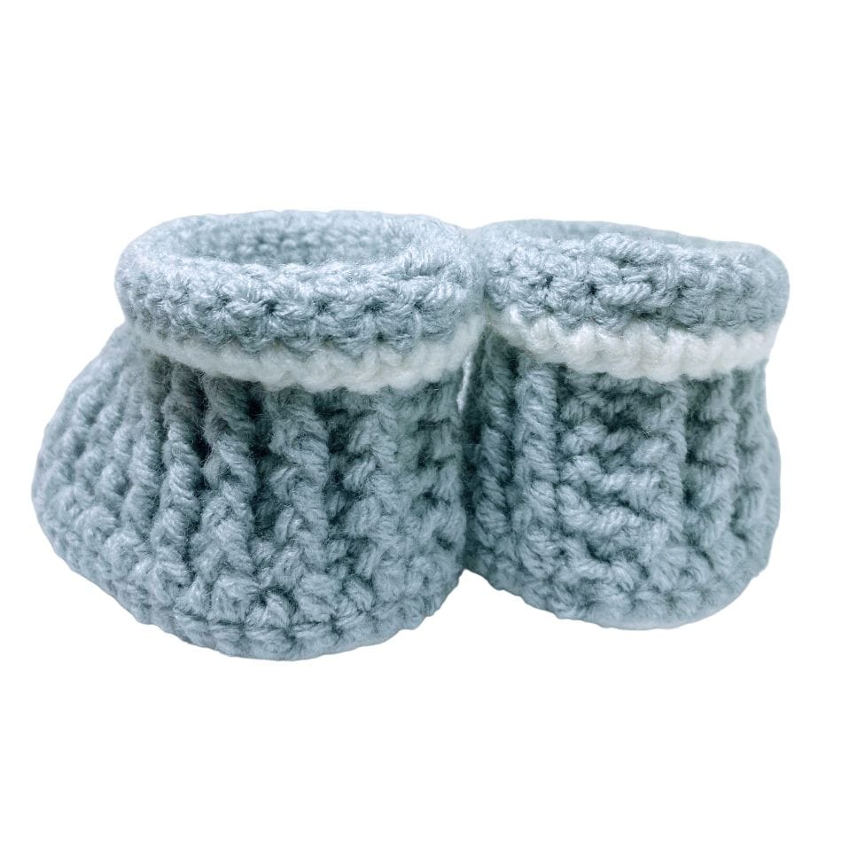 Pikkaboo Babies Pikkaboo Cuddles and Snuggles Crochet Baby Booties - Grey