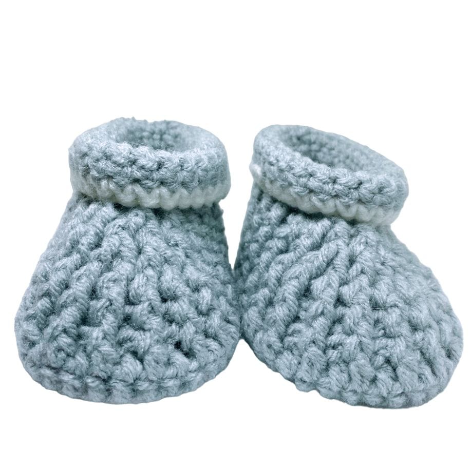 Pikkaboo Babies Pikkaboo Cuddles and Snuggles Crochet Baby Booties - Grey