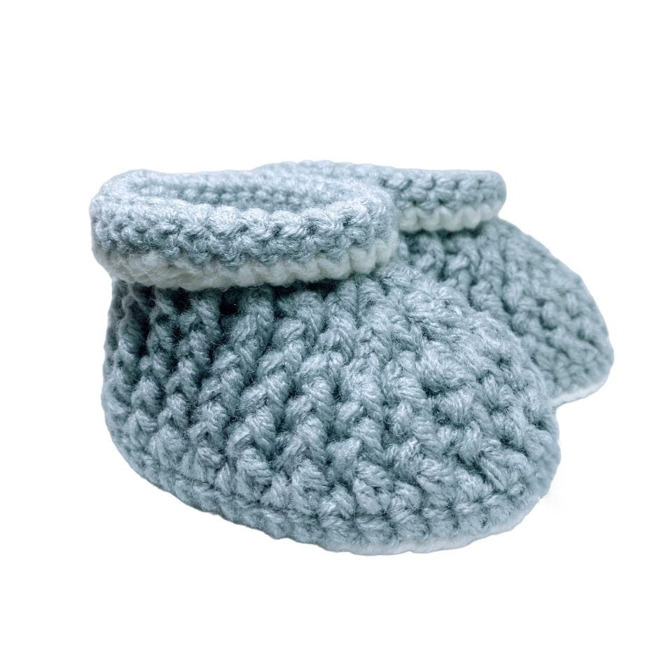 Pikkaboo Babies Pikkaboo Cuddles and Snuggles Crochet Baby Booties - Grey