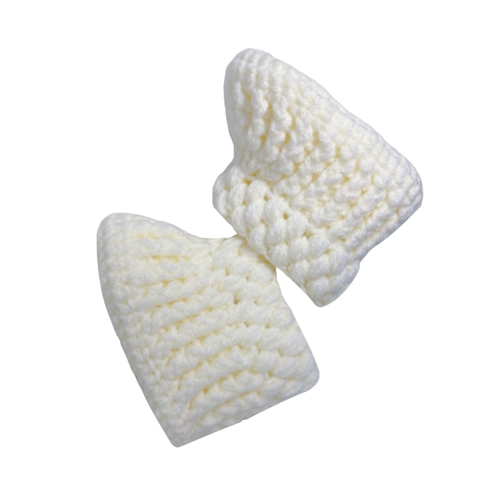 Pikkaboo Babies Pikkaboo Cuddles and Snuggles Crochet Baby Booties - White