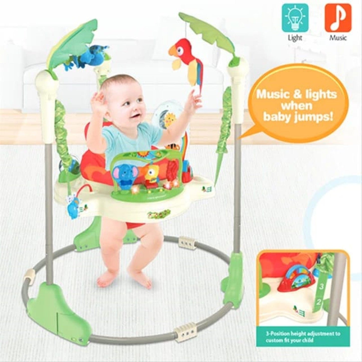 Pikkaboo Babies Pikkaboo Musical Frog Baby Jumperoo