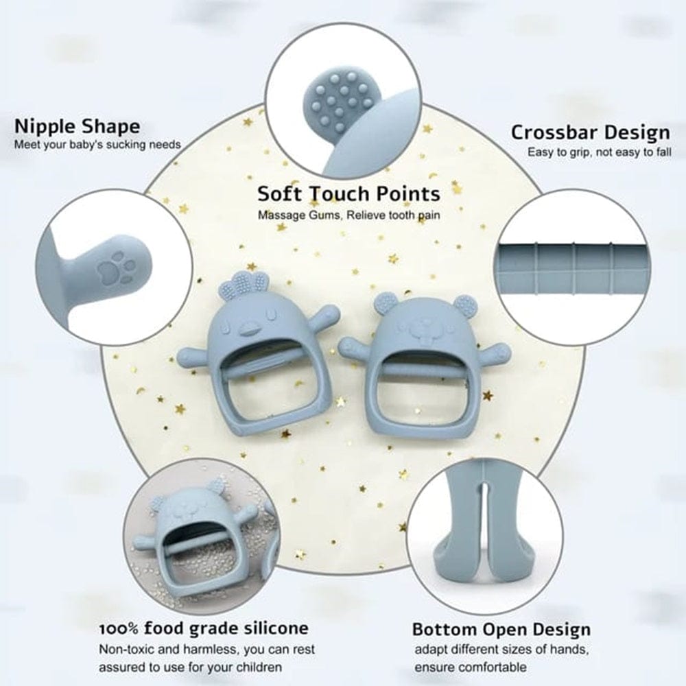 Pikkaboo Babies Pikkaboo Organic 2in1 silicone BPA-Free nonslip mitten teether & pacifier - Chick