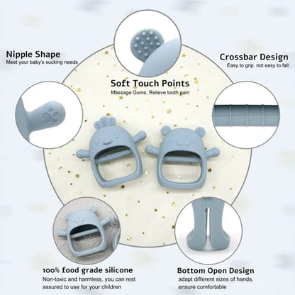 Pikkaboo Babies Pikkaboo Organic 2in1 silicone BPA-Free nonslip mitten teether & pacifier - Chick