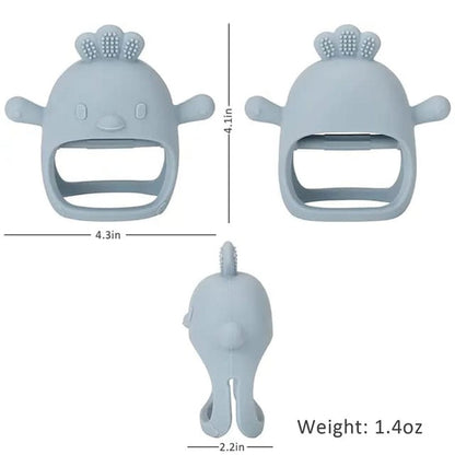 Pikkaboo Babies Pikkaboo Organic 2in1 silicone BPA-Free nonslip mitten teether & pacifier - Chick