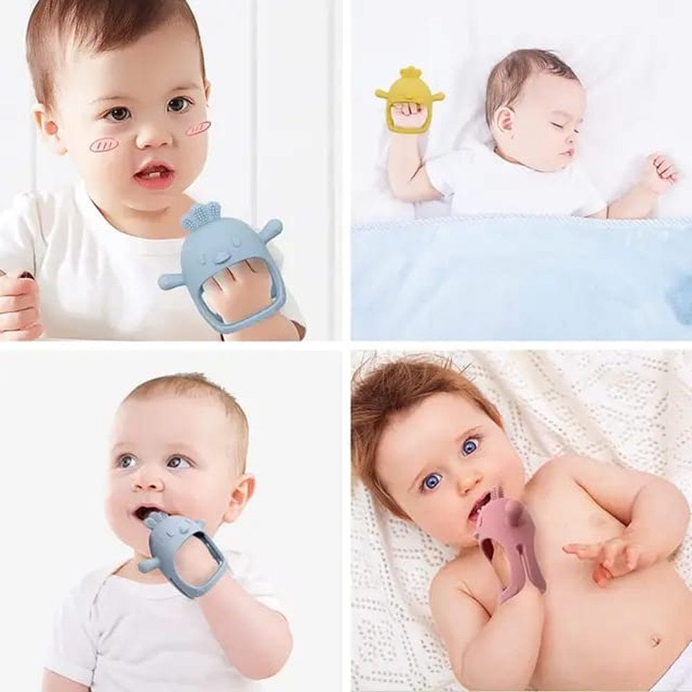 Pikkaboo Babies Pikkaboo Organic 2in1 silicone BPA-Free nonslip mitten teether & pacifier - Chick