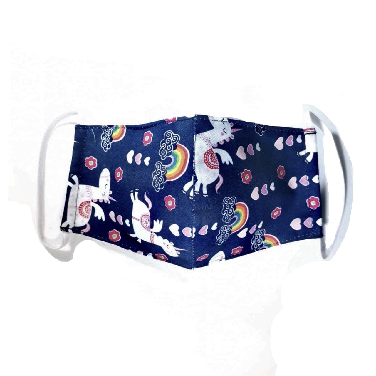 Pikkaboo Babies Pikkaboo Washable Mask - Navy Blue Unicorn Kids