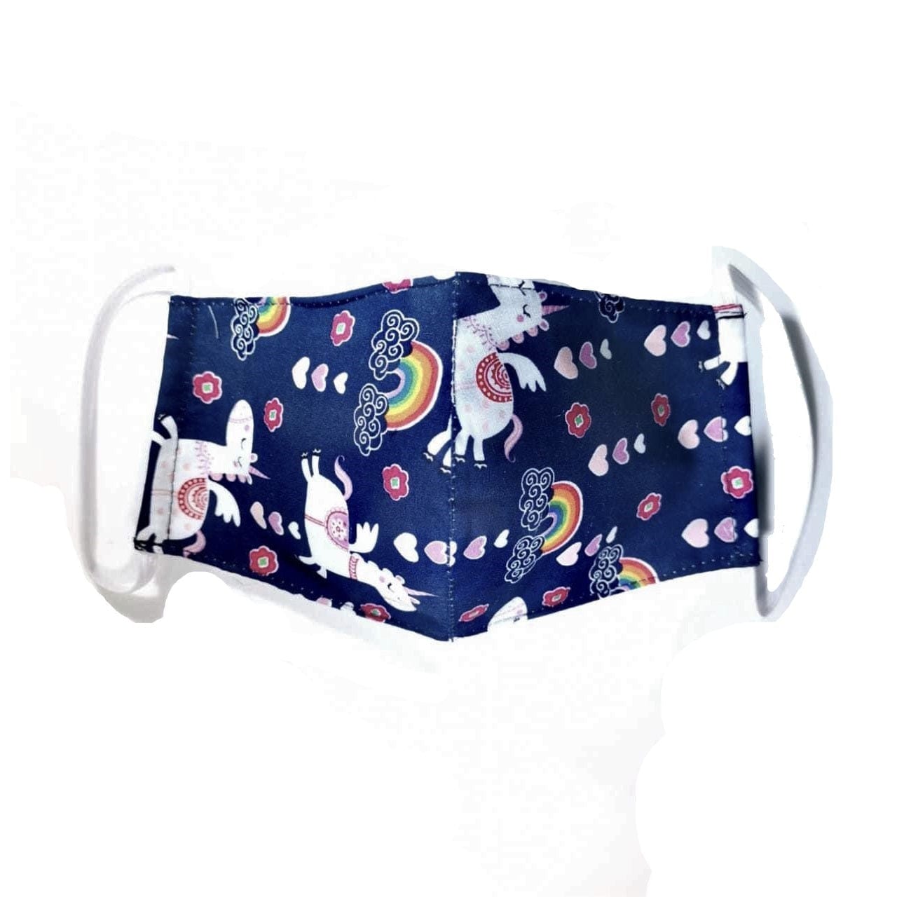 Pikkaboo Babies Pikkaboo Washable Mask - Navy Blue Unicorn Mini Kids