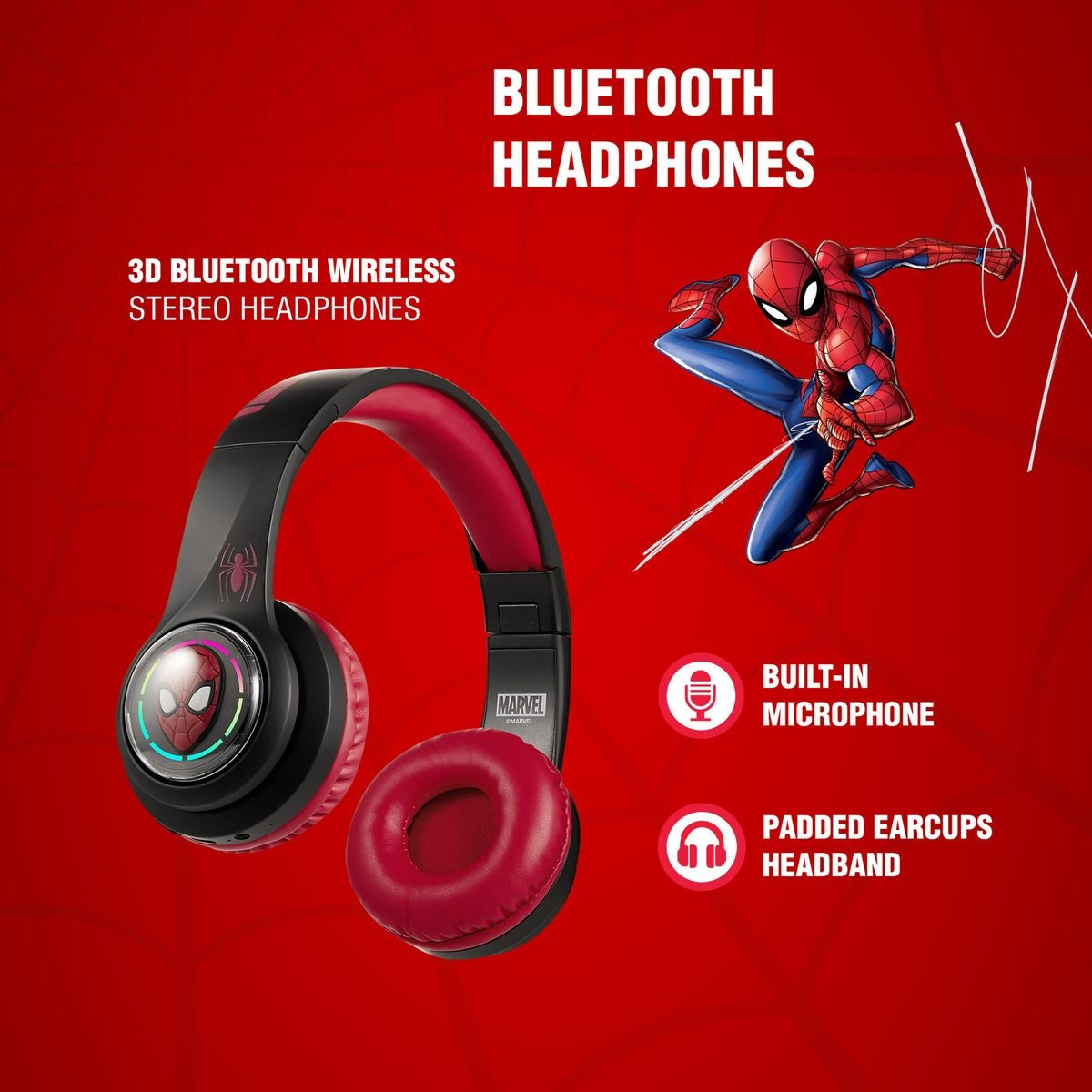 Marvel Spider-Man 3D Bluetooth Headphones (MV-3054-SM)