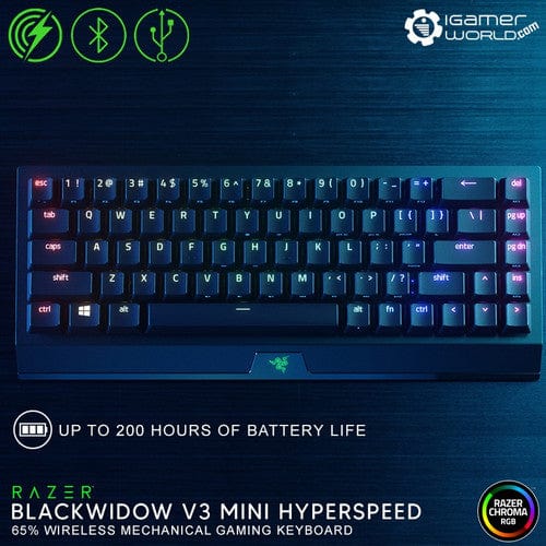 Razer keyboards KEYBOARD RAZER BLACK WIDOW V3 MINI HYPRESPEED GREEN SWITCH